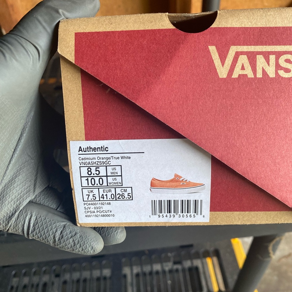 Vans Authentic Orange and White Sneakers